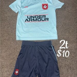 Under Armour Kids Soccer Jersey Set - Light Blue and Navy